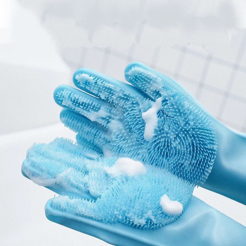 Silicone dog clean gloves pet bath massage soft glove wash tools