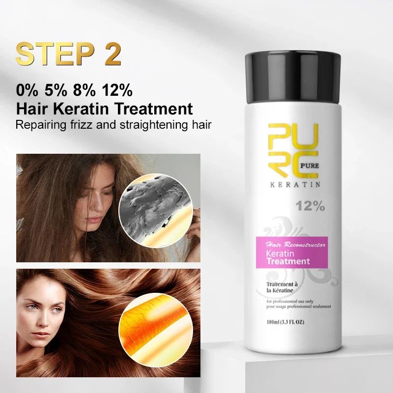 PURC Keratin Shampoo Conditioner Hair Mask Smoothing Treatment