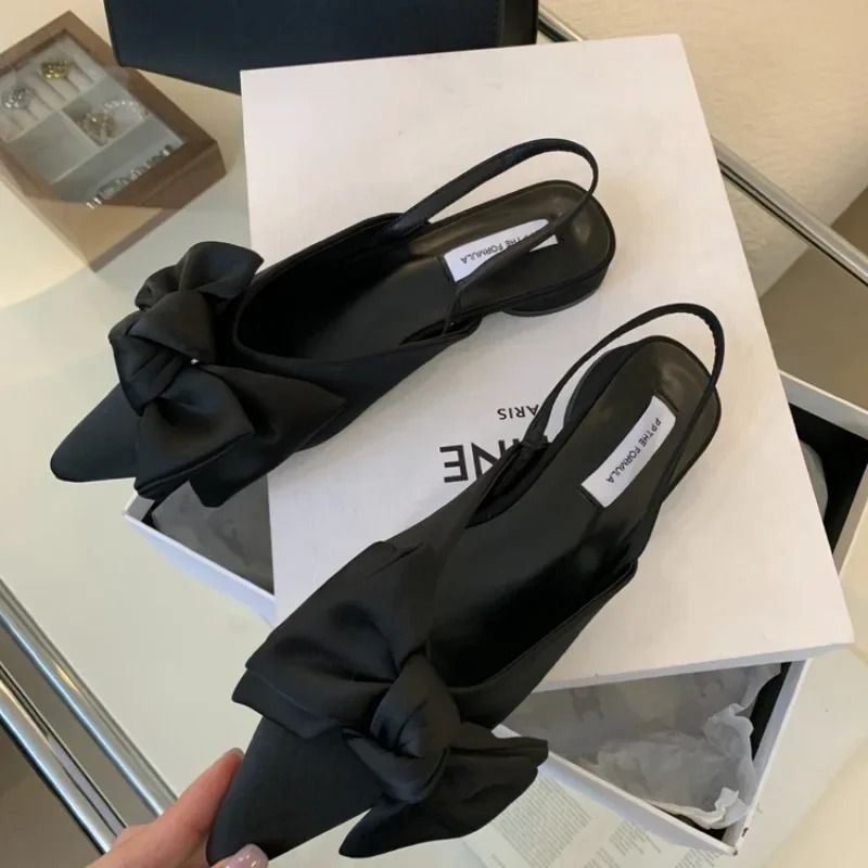 Designer Bow Pointed Toe Sandals – Elegant Slingback Heels – High-Yield Summer Aesthetic Interaction Hub