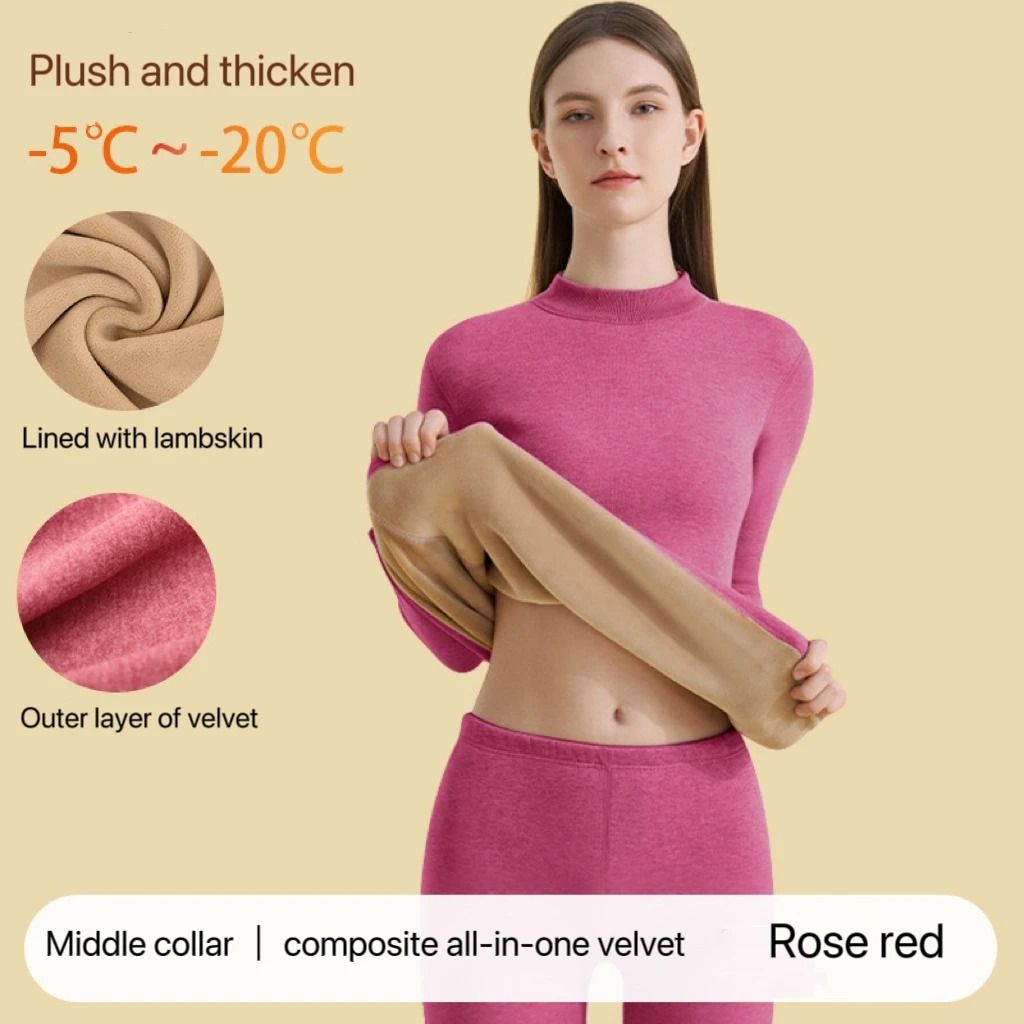 Womens Ultra Thick Thermal Underwear Set Seamless Long Sleeve Winter Clothing
