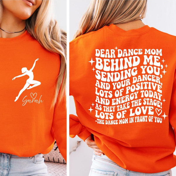 Personalized Dance Mom Crewneck Sweatshirt – Custom Name Dancer Support Shirt