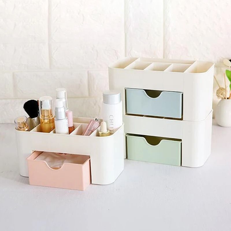ClearGlow Cosmetic Storage Box Cotton Swab and Jewelry Organizer