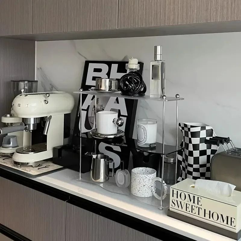 Three Layer Acrylic Desktop Storage Rack for Cosmetics, Perfume, Cups, and Jewelry