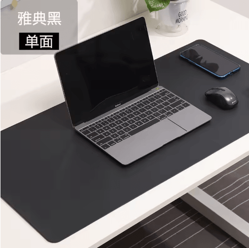 White PU Suede Desk Mat and Mouse Pad Large Non Slip Waterproof Desk Pad