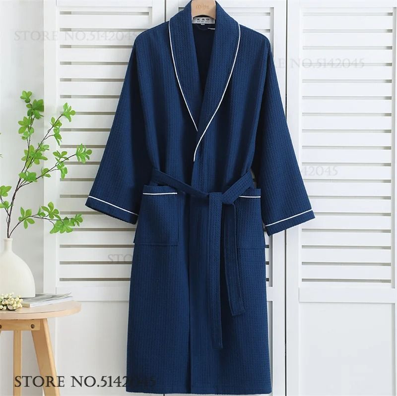 100% Cotton Couple Waffle Robe – Professional Kimono Bathrobe & Casual Summer Loungewear