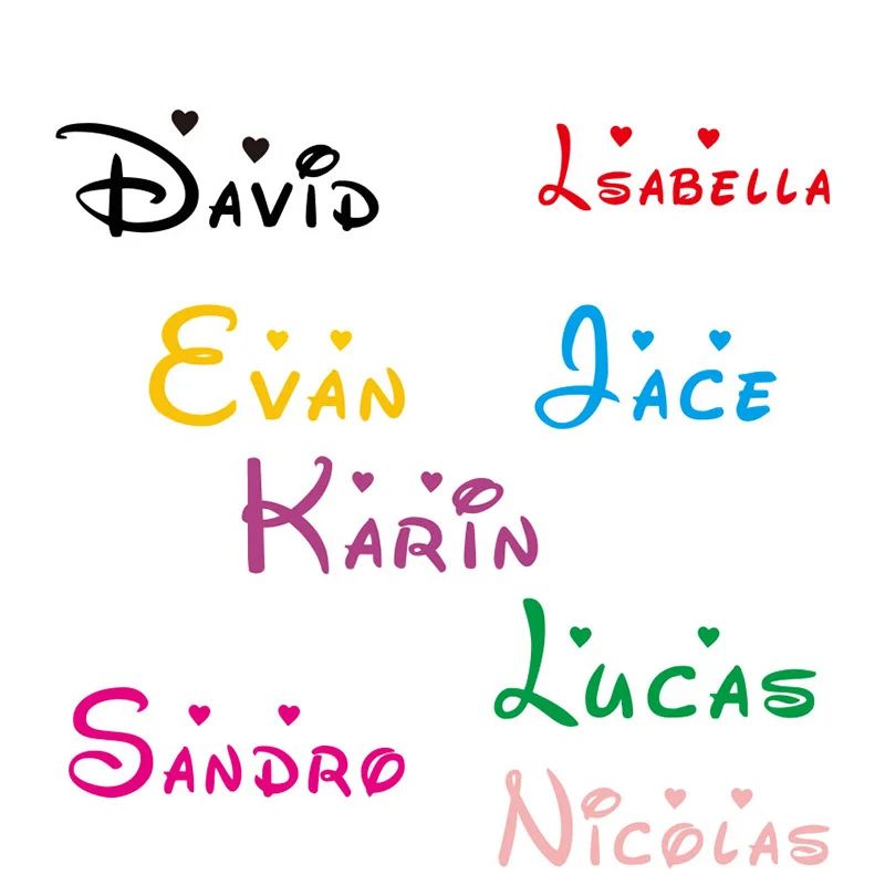 Personalized Name Wall Decal for Kids Room Removable Vinyl Nursery Wall Sticker