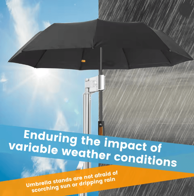 Adjustable Stroller Umbrella Mount Holder Stainless Steel Clip Stand
