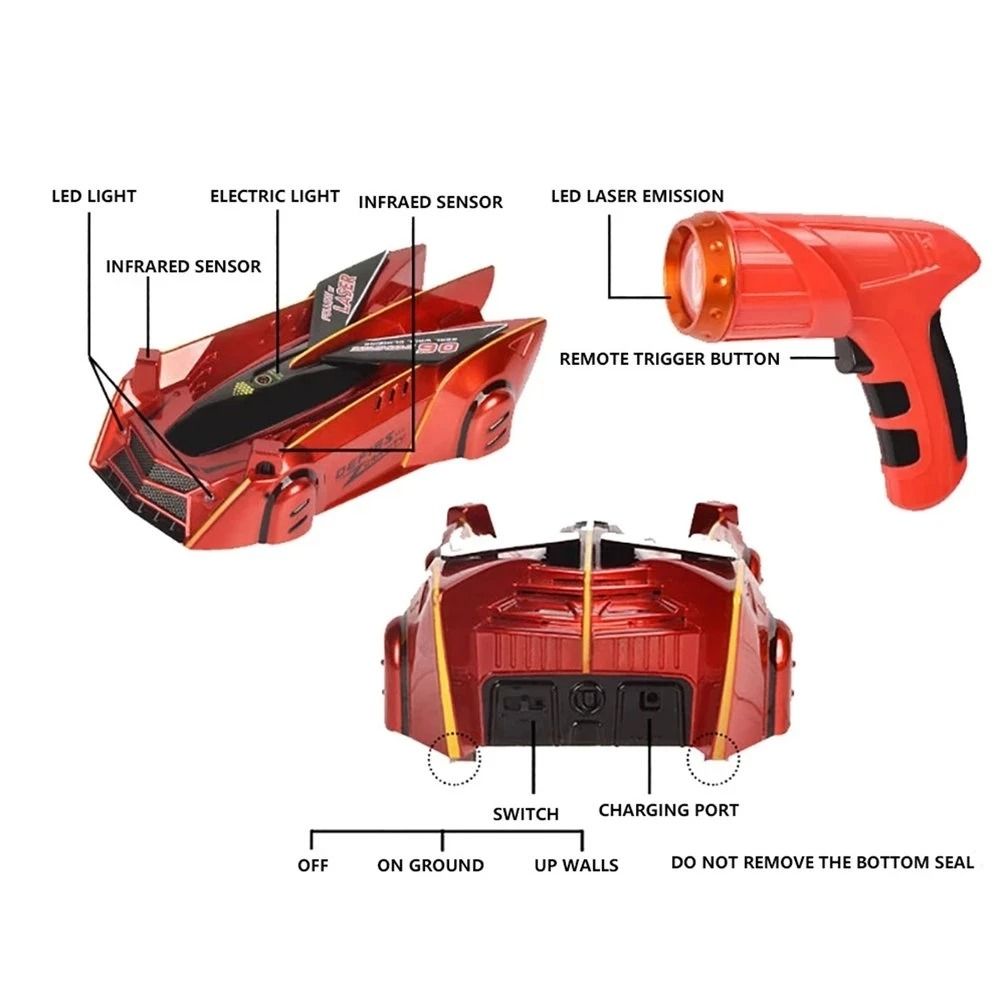 Infrared Laser Controlled Wall Climbing RC Stunt Car