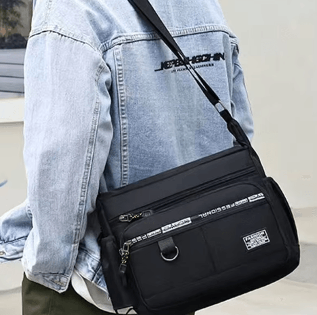 Mens Cross Body Bag Adjustable Shoulder Business Multi Pocket Everyday Messenger Bag