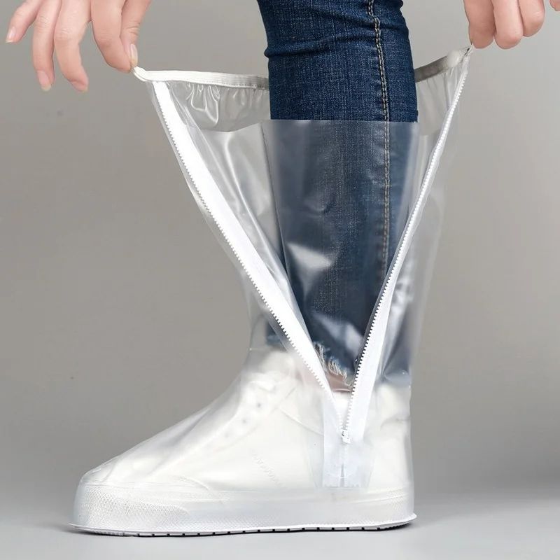 Premium High Tube Shoe Cover for Men & Women, Pressed Edge, Durable Rainproof Overshoes with Non-Slip Thickened Sole