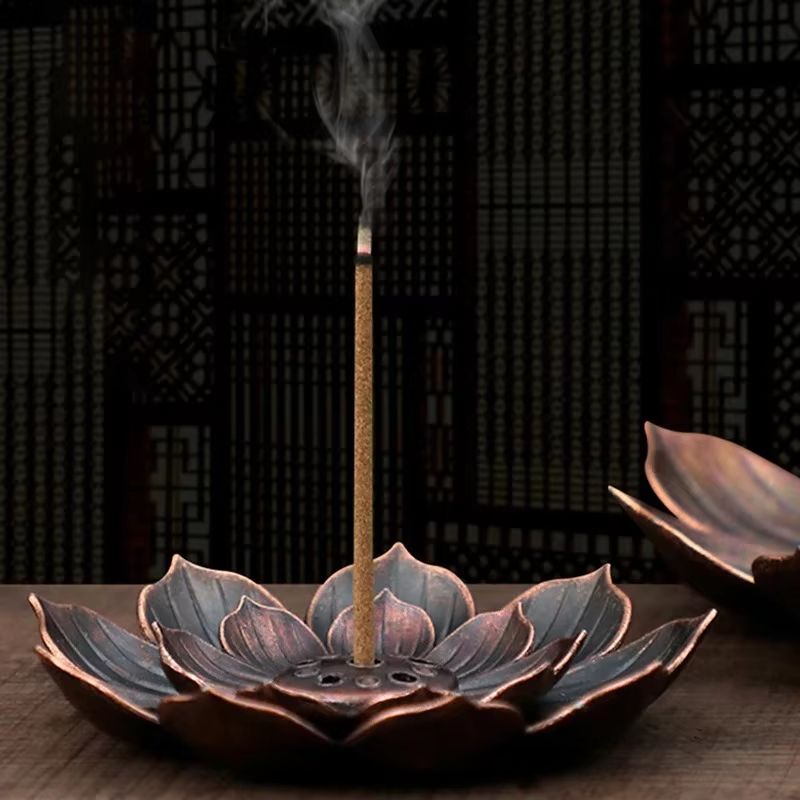 Zen Lotus Incense Holder Plate for Sandalwood Sticks and Cones