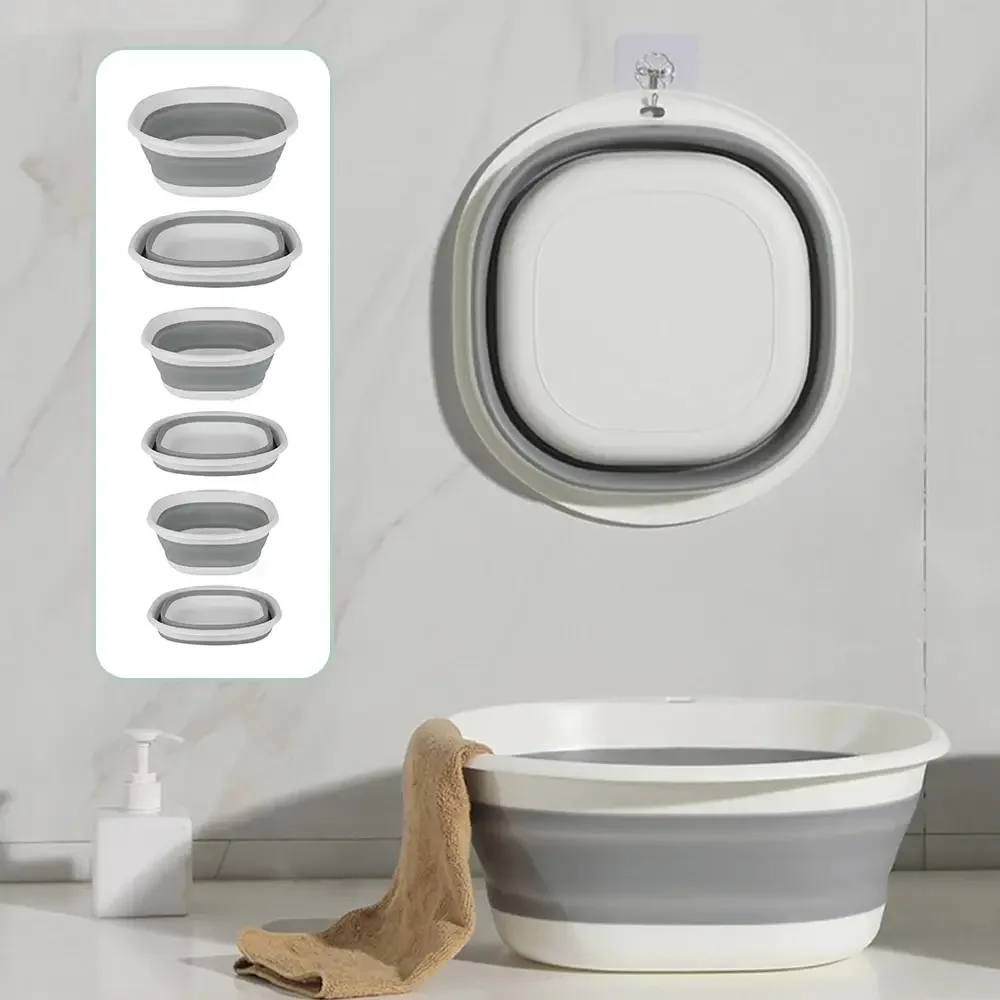 Portable Folding Wash Basin, Plastic Laundry Tub for Baby & Adult