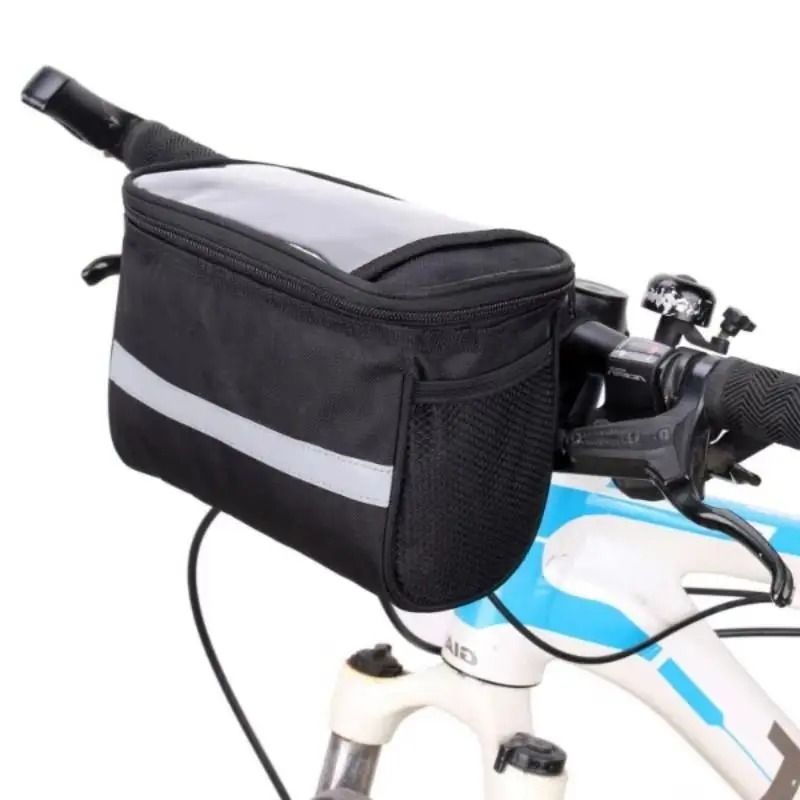 Bicycle Front Handlebar Bag – Waterproof Phone Mount Storage & Skateboard Front Bag for Cycling