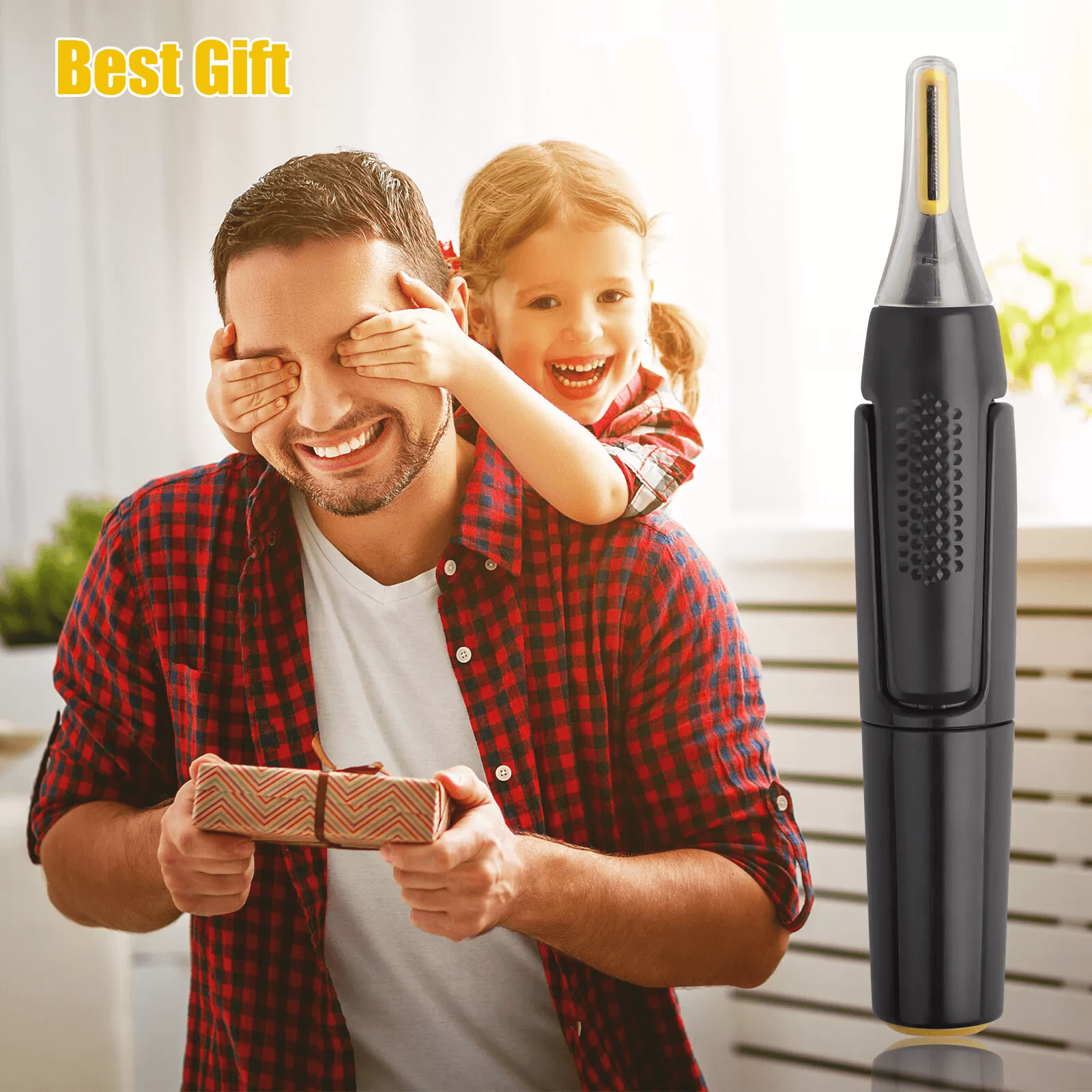 Electric Eyebrow Trimmer & Facial Hair Remover, Mustache, Lip, Nose & Beard Hair Shaver with Precision Blades
