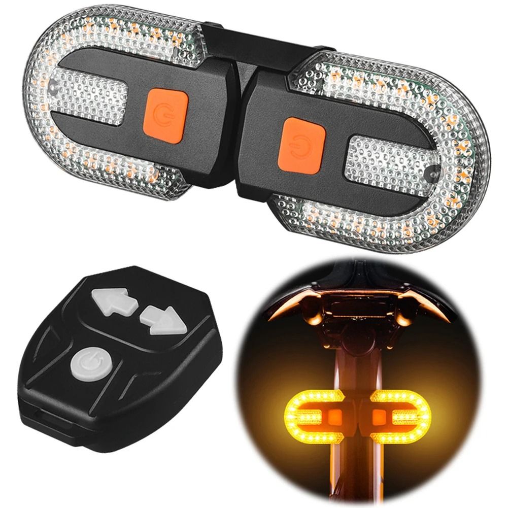 Wireless Bicycle Turn Signal Light USB Rechargeable Rear Safety Lamp