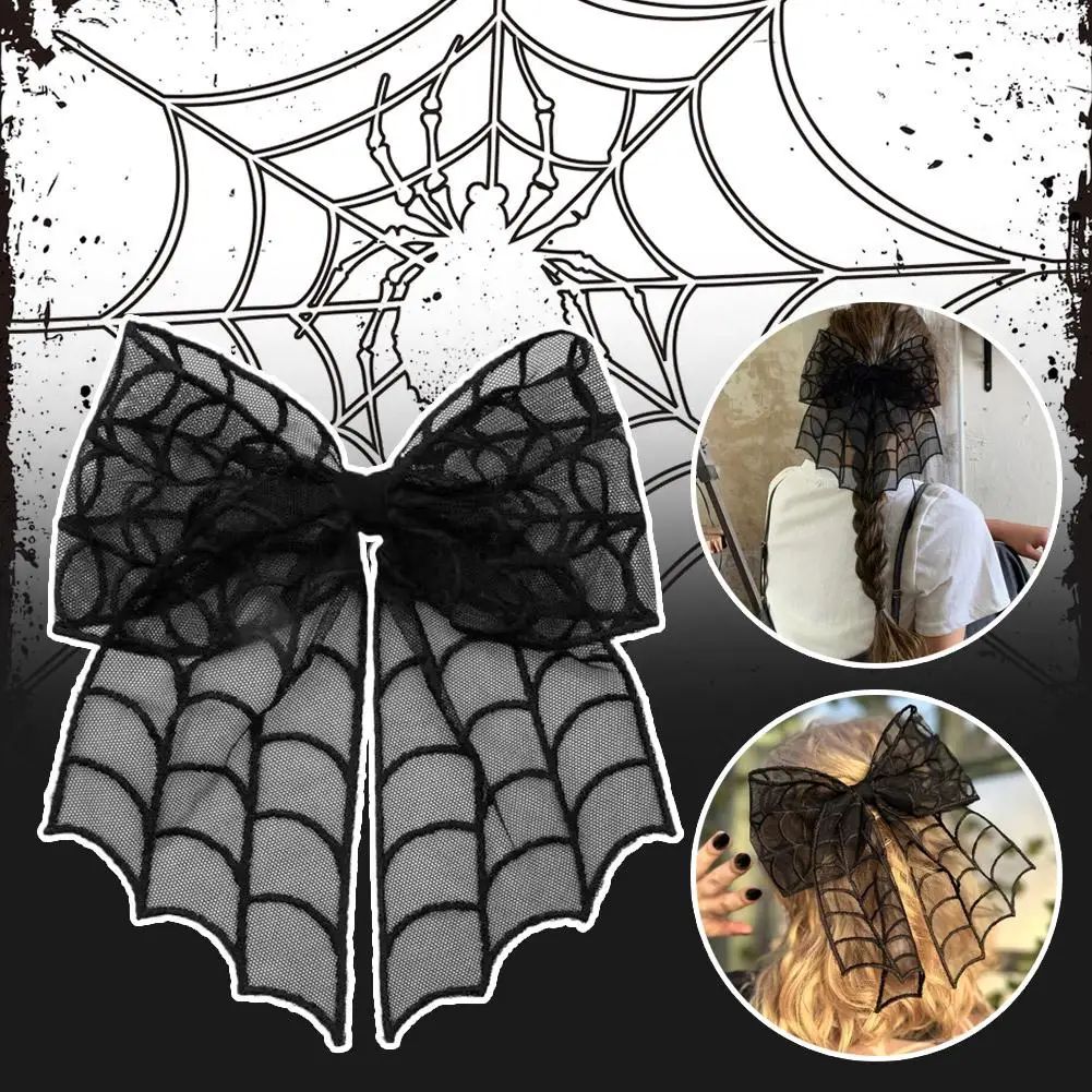 Halloween Spider Web Bow Hair Clips