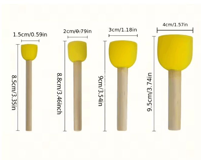 Yellow Mushroom Head Sponge Brush Set