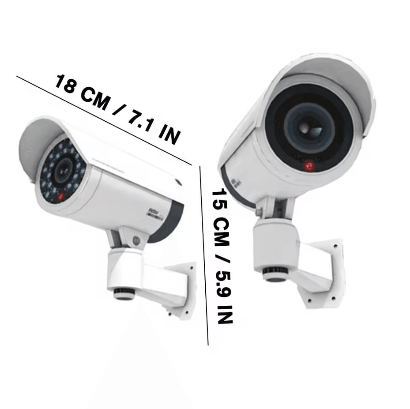 Realistic LED Dummy CCTV Camera – Waterproof Indoor & Outdoor Security Decoy