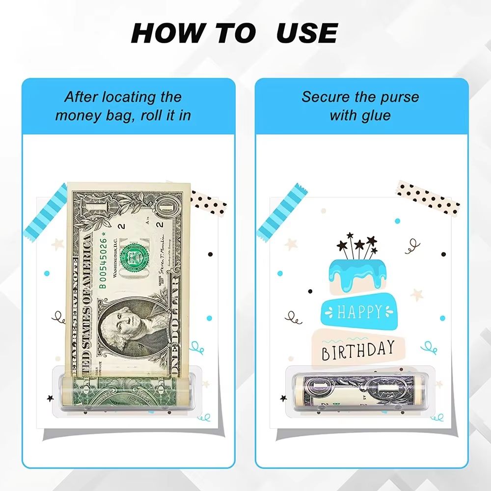 50pcs Transparent Plastic Dome Money Holder Waterproof DIY Gift Card Pouches