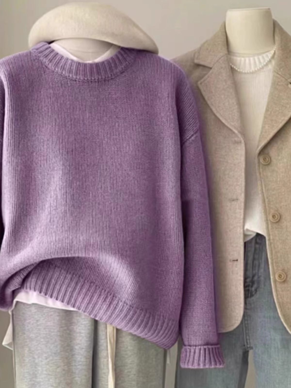 Women's Cashmere Crewneck Sweater in 100% Pure