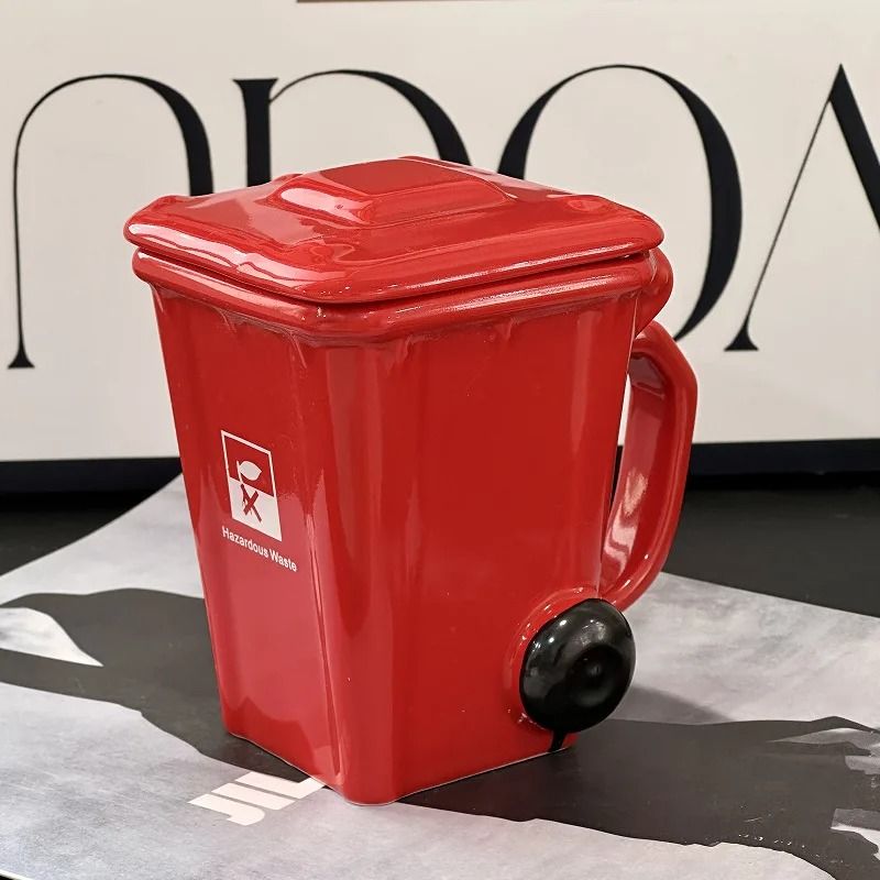 3D Sculpted Trash Can & Recycling Bin Mug