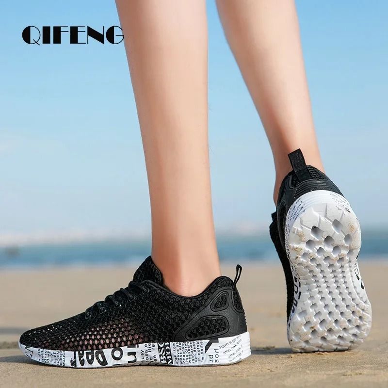 Mens Summer Casual Aqua Sneakers with Breathable Air Mesh and Lightweight Foam Sole for Beach and Water Sports