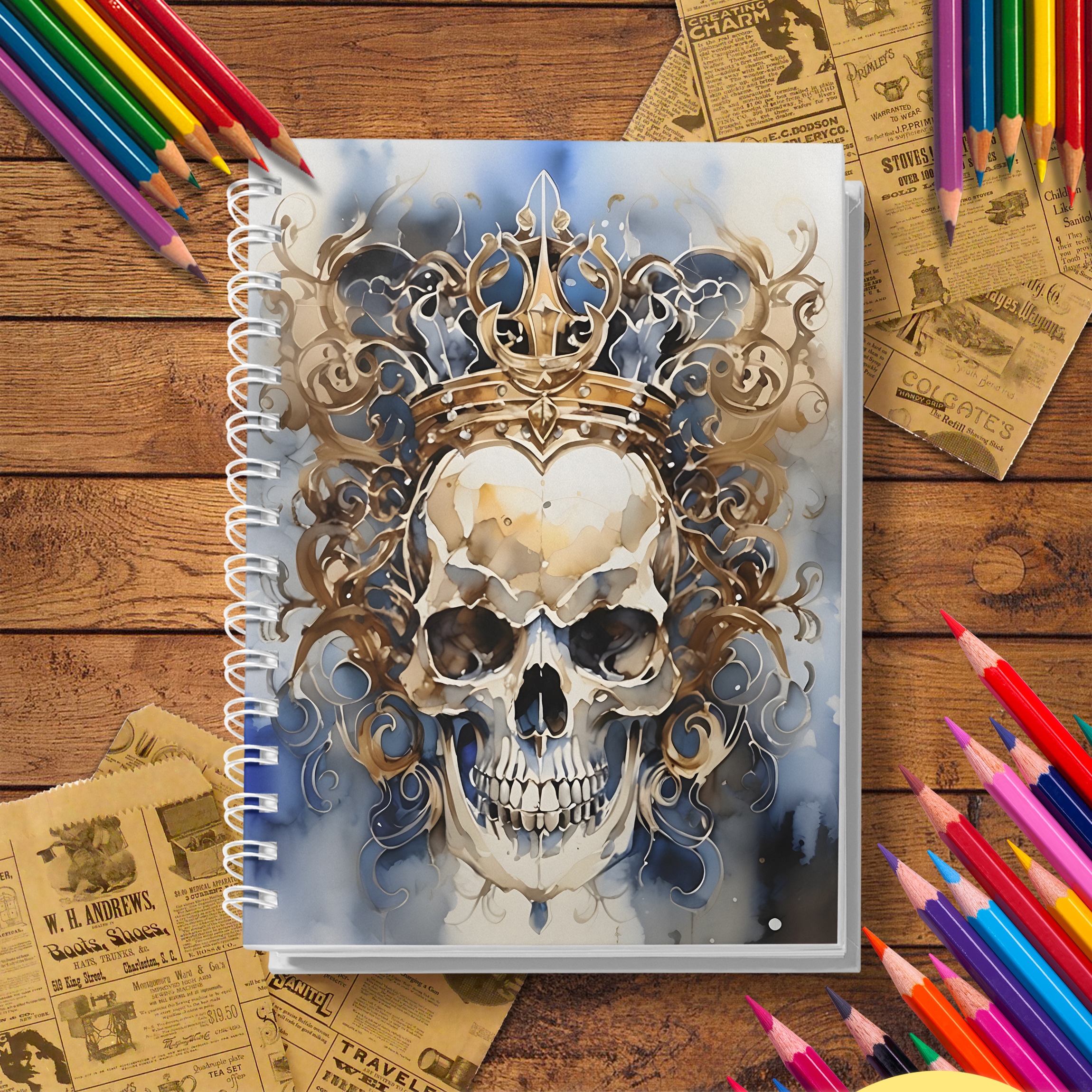Creative Skull Adult Coloring Book, Premium Heavy Paper, Unique Creative Gift Choice