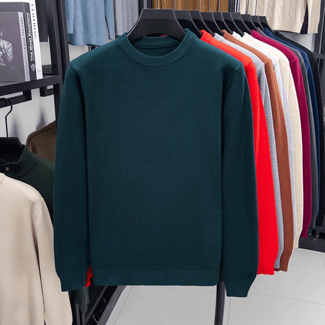 Modern Diamond Knit Crew Neck Sweater Mens Casual Pullover