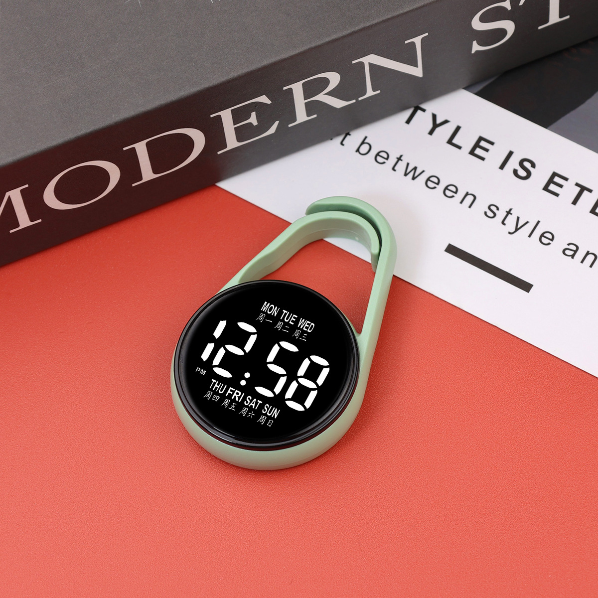 Digital LED Electronic Hanging Watch Night Light Pocket Watch