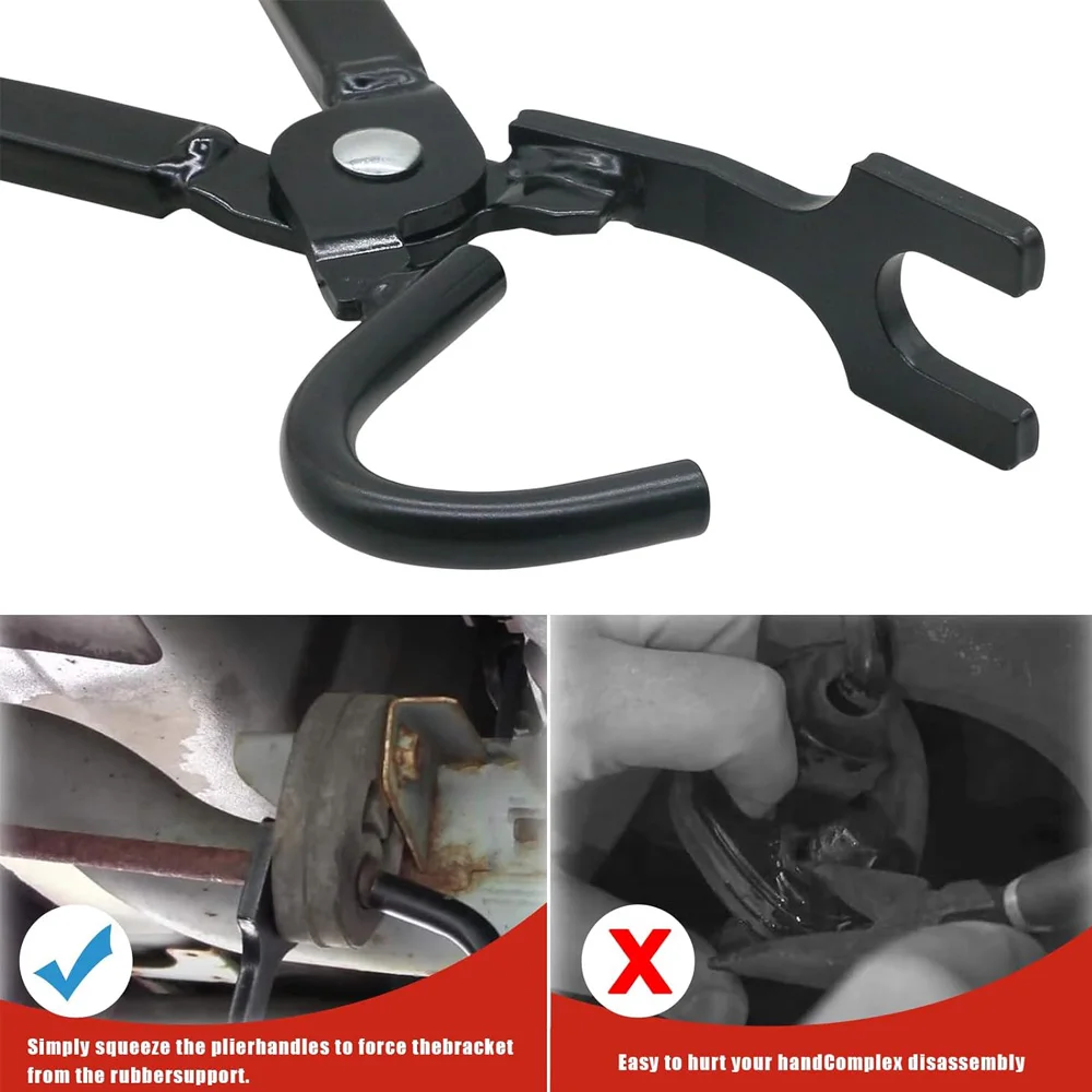 Exhaust Pipe Gasket Removal Plier, Car Exhaust Hanger Puller Tool, Rubber Pad Pliers, Anti Slip Handle Automotive Tool