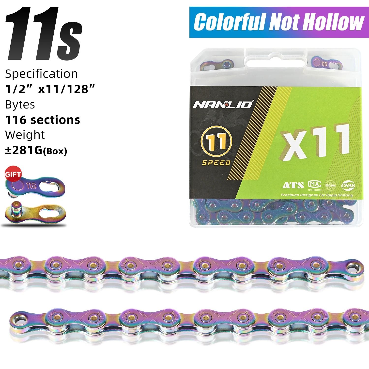 Nanlio Bike Chain X8 X9 X10 X11 X12 Variable Speed 116L 126L