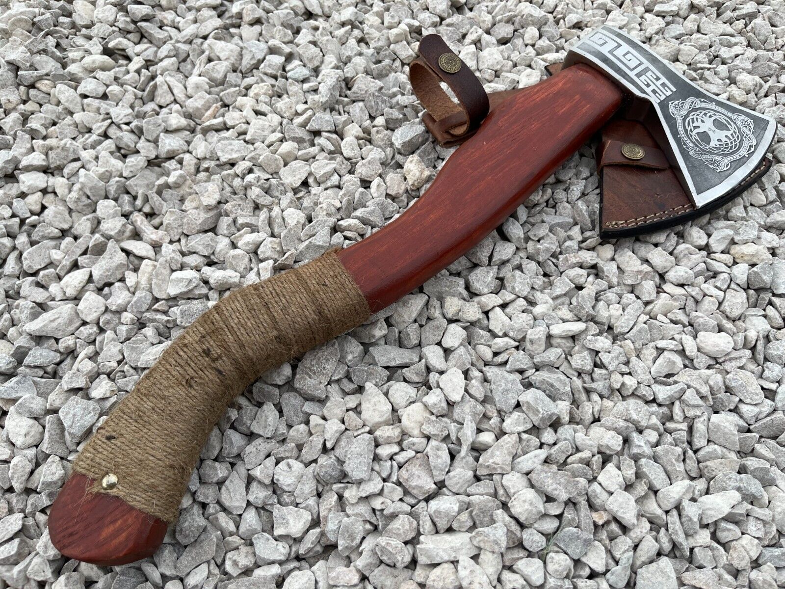 Viking Axe Custom Handmade Carbon Steel Axe Camping Axe Christmas Day Gift, w/SH