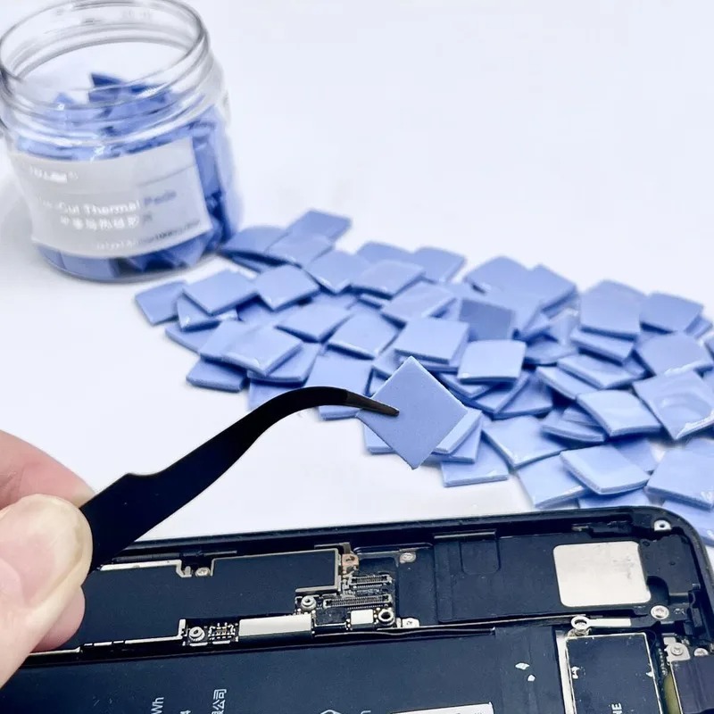 Thermal Silicone Pad for Mobile Phone Repair, Blue Grey Pre Cut Mat Tools for Notebook Motherboard, CPU Repair