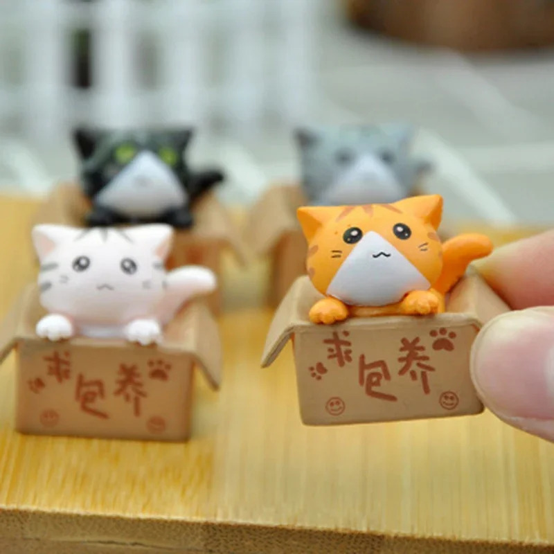 Mini Cat Garden Kitten Statue Cute Baby Room Decoration Gift for Children
