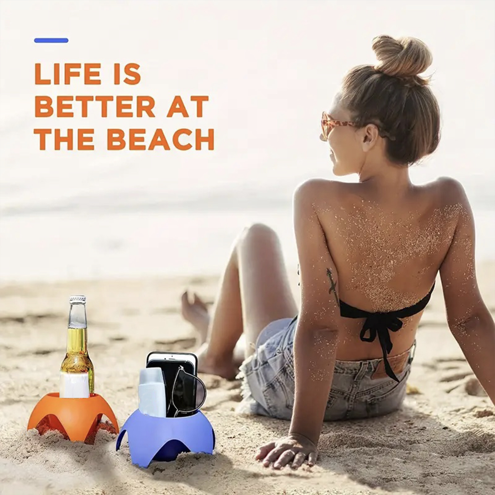 Portable Beach Cup Holders Multicolor Sand Drink Holder Set for Outdoor Parties and Camping