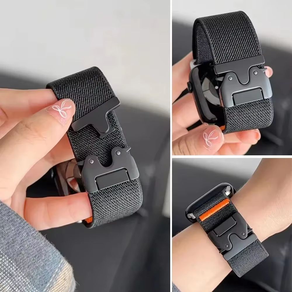 Premium Nylon Elastic Apple Watch Band Set – 2PCS Sport Loop Straps for Apple Watch Ultra & Series 10–3 SE