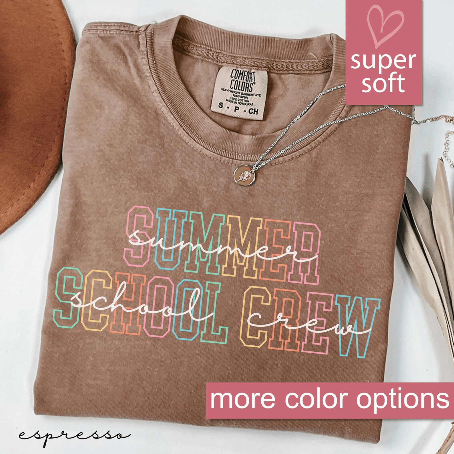 Comfort Colors Summer School Crew Shirt Teacher Summer Vacation Tee Gift