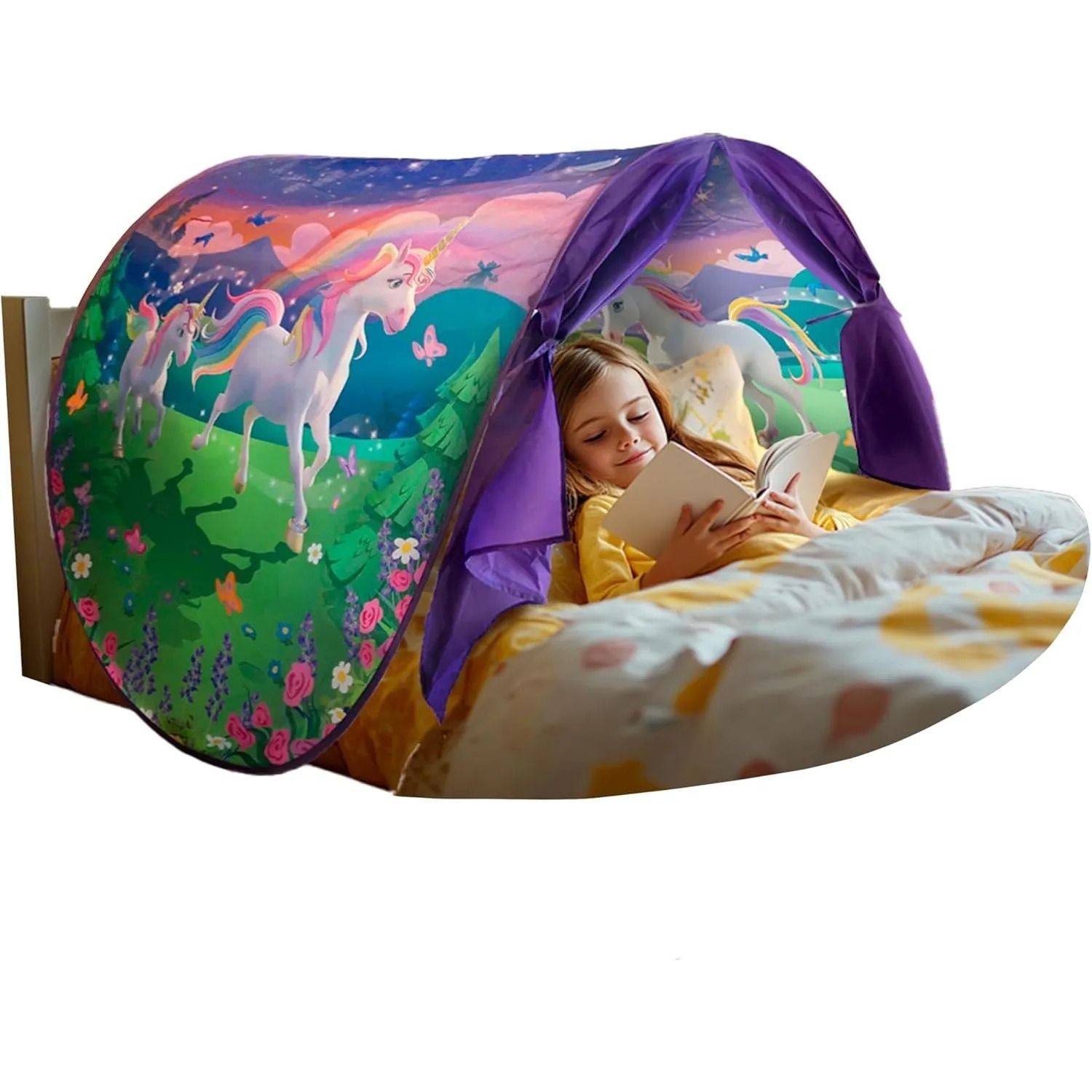 Dream Tent with Light Show and Storage Pocket for Kids Bed