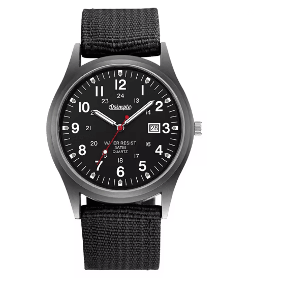 Mens Military Quartz Watch Luminous Nylon Strap Calendar Style