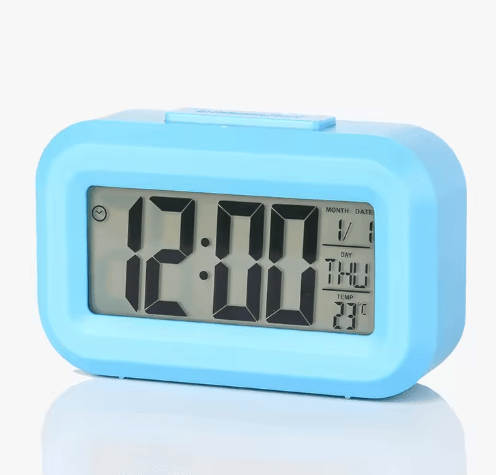 Digital Alarm Clock – LED Desk Clock with Snooze, Backlight & Calendar Display