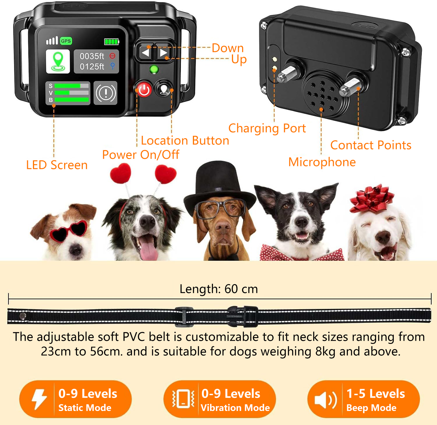 GPS Wireless Dog Fencing System, Electric Dog Fence with GPS Electric Satellite Technology, Electric Pet Fencing System