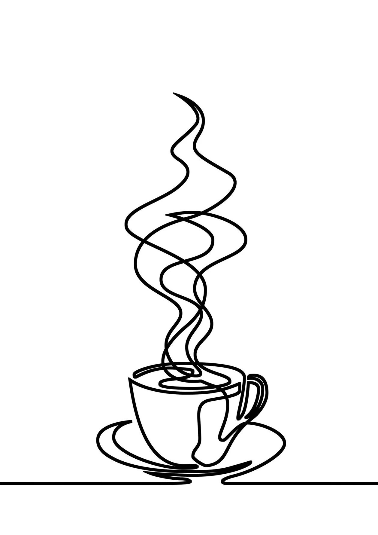 Caffeinated Narrative Canvas – High-Definition Skeleton Line Art Architectural Art