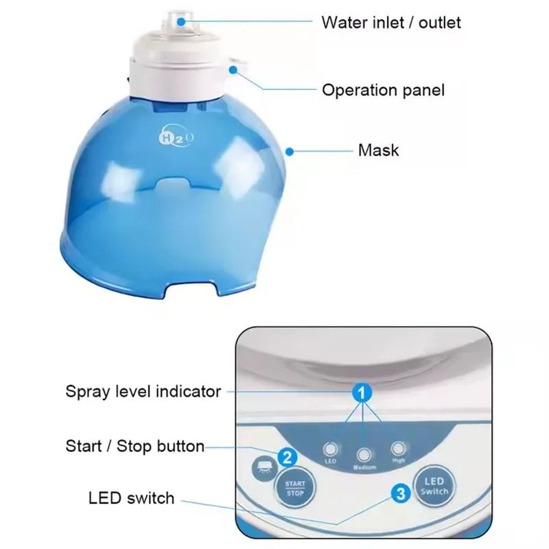 Standing Hydrogen Oxygen LED Facial Mask Red Blue Light Therapy Machine