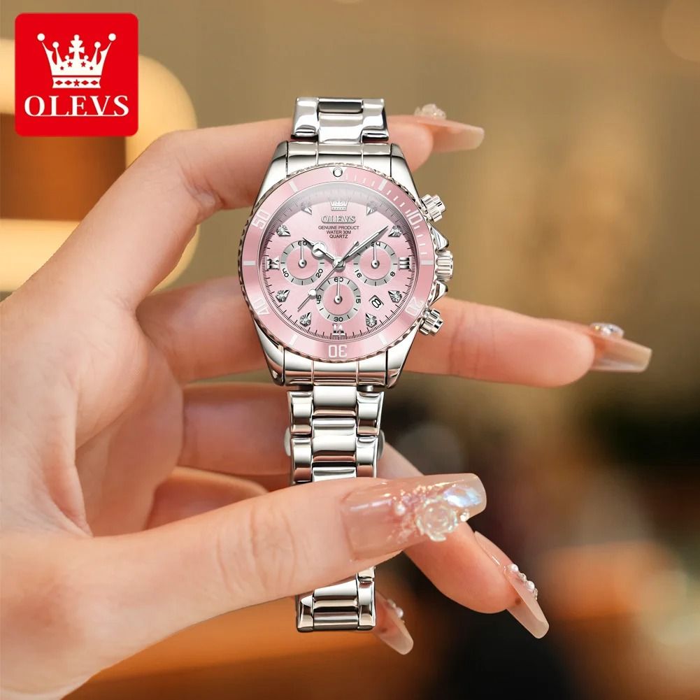 Womens Luxury Quartz Watch with Date and Luminous Display