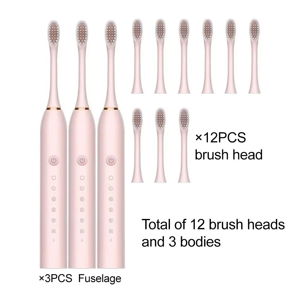 Ultrasonic Electric Toothbrush with 6 Cleaning Modes, USB Rechargeable & Waterproof