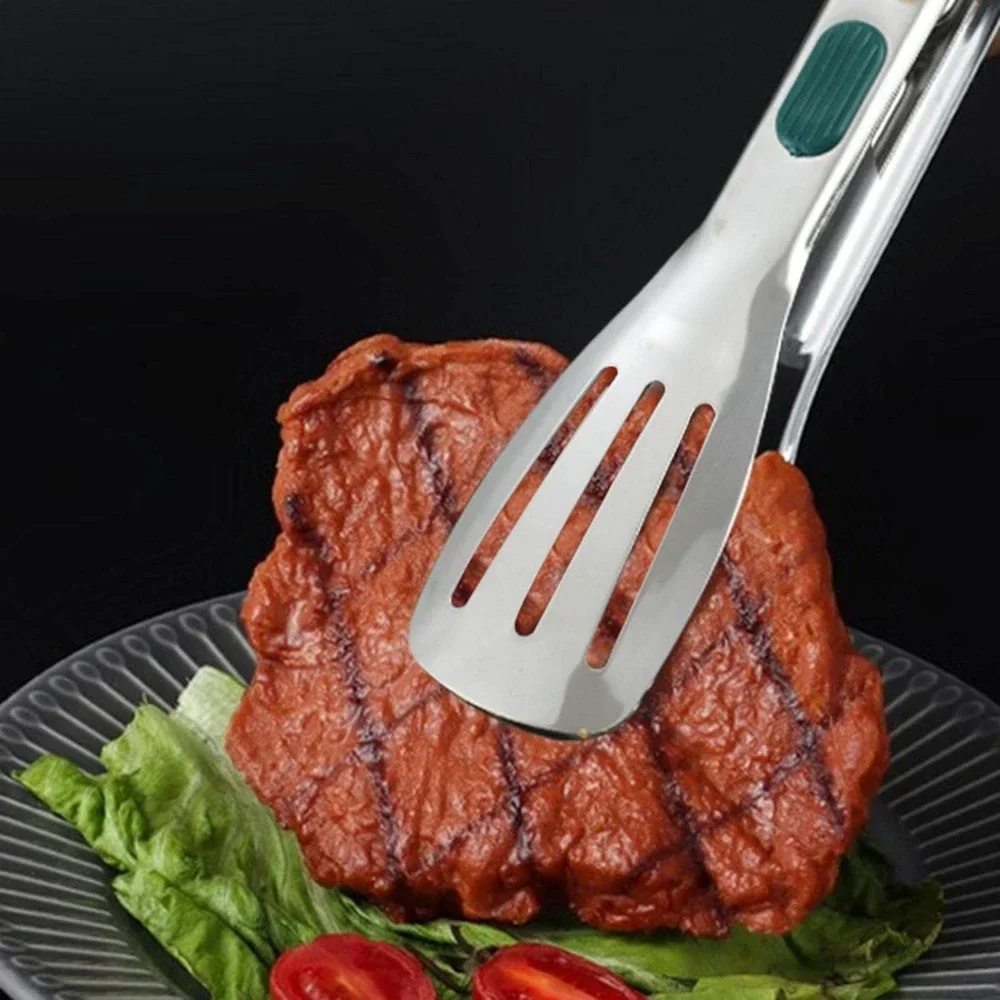 New Stainless Steel Food Tongs, BBQ Meat Salad Bread Clip, Barbecue Grill Buffet Clamp, Non-slip Tong Cooking Tools