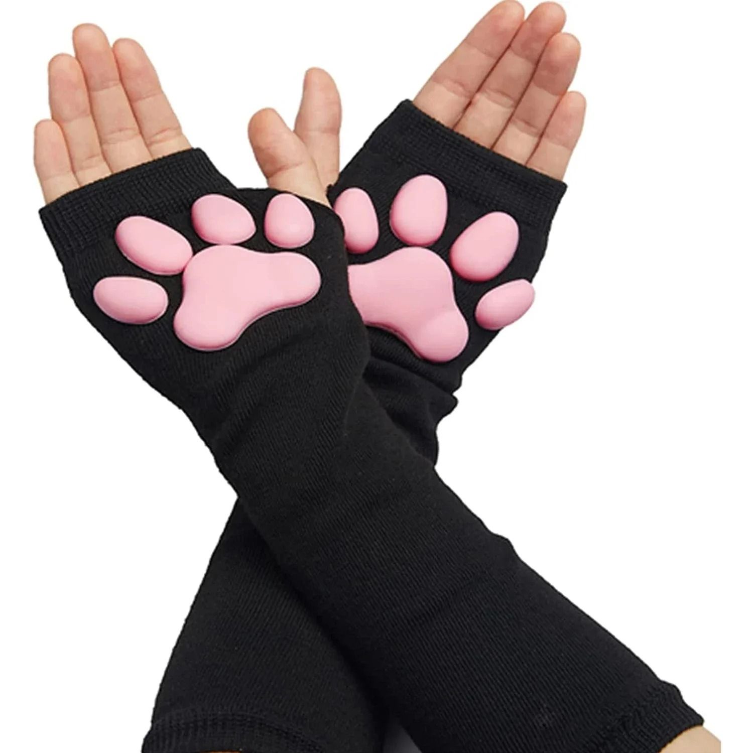 3D Cat Paw Sleeve Sun Protection Arm Cover Spandex Cat Paw Cosplay Gloves