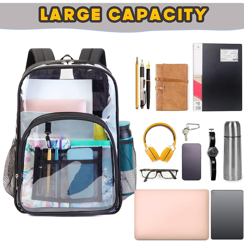 Waterproof Transparent Backpack Large Capacity School Travel Bag