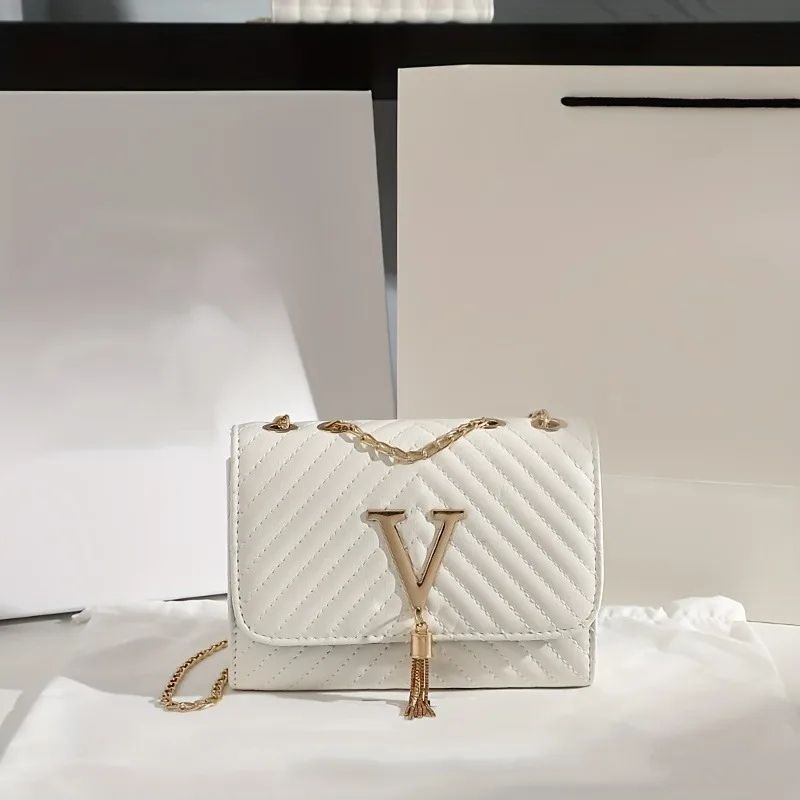 Embroidered Sequin Crossbody Bag Womens Luxury Tassel Shoulder Purse