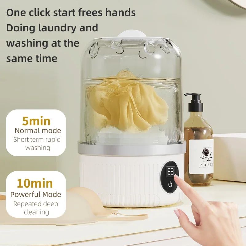 Portable Mini Washing Machine Wireless Rechargeable Cleaner